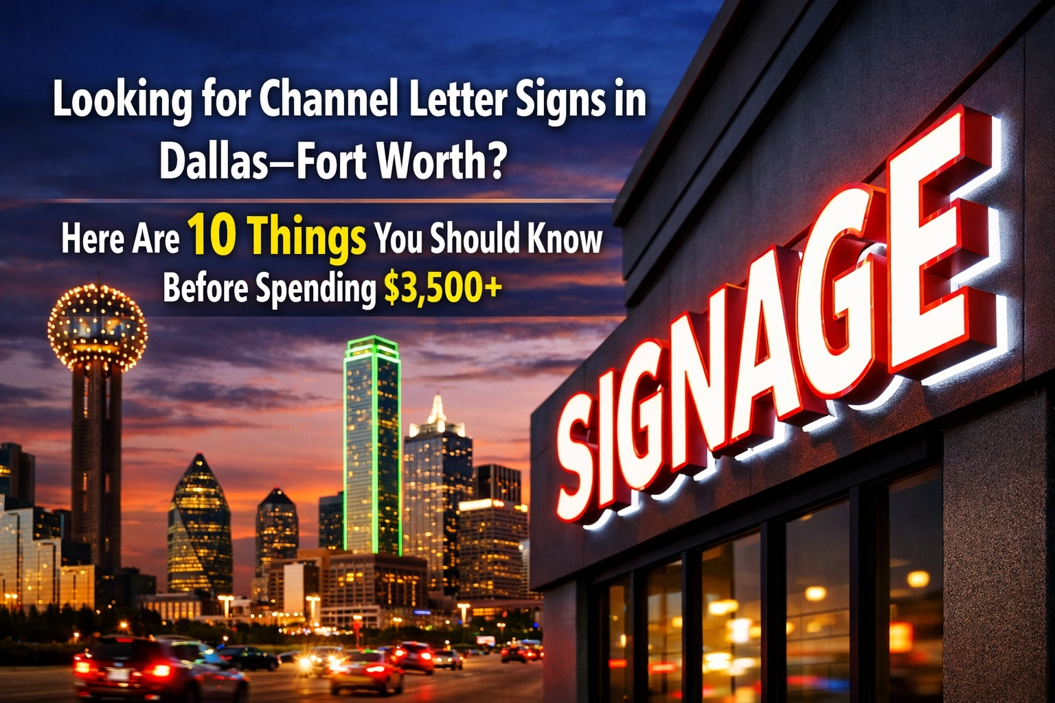 Looking for Channel Letter Signs in Dallas–Fort Worth? Here Are 10 Things You Should Know Before Spending $3,500+