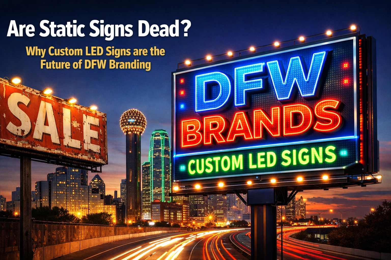 Are Static Signs Dead? Why Custom LED Signs are the Future of DFW Branding
