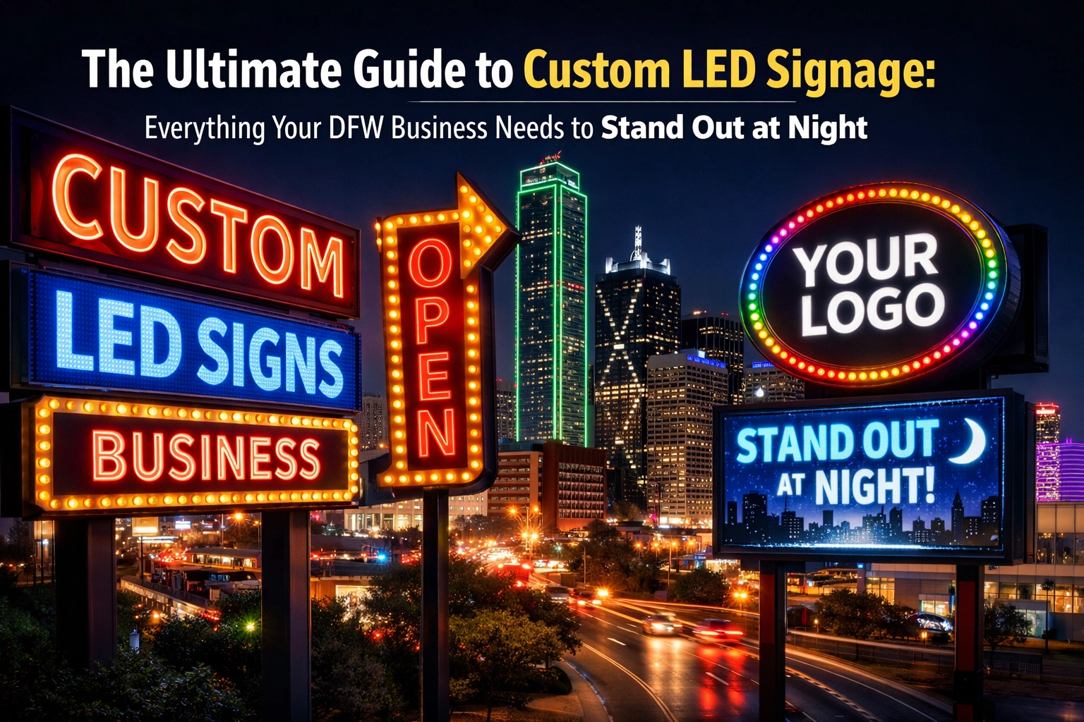 The Ultimate Guide to Custom LED Signage: Everything Your DFW Business Needs to Stand Out at Night