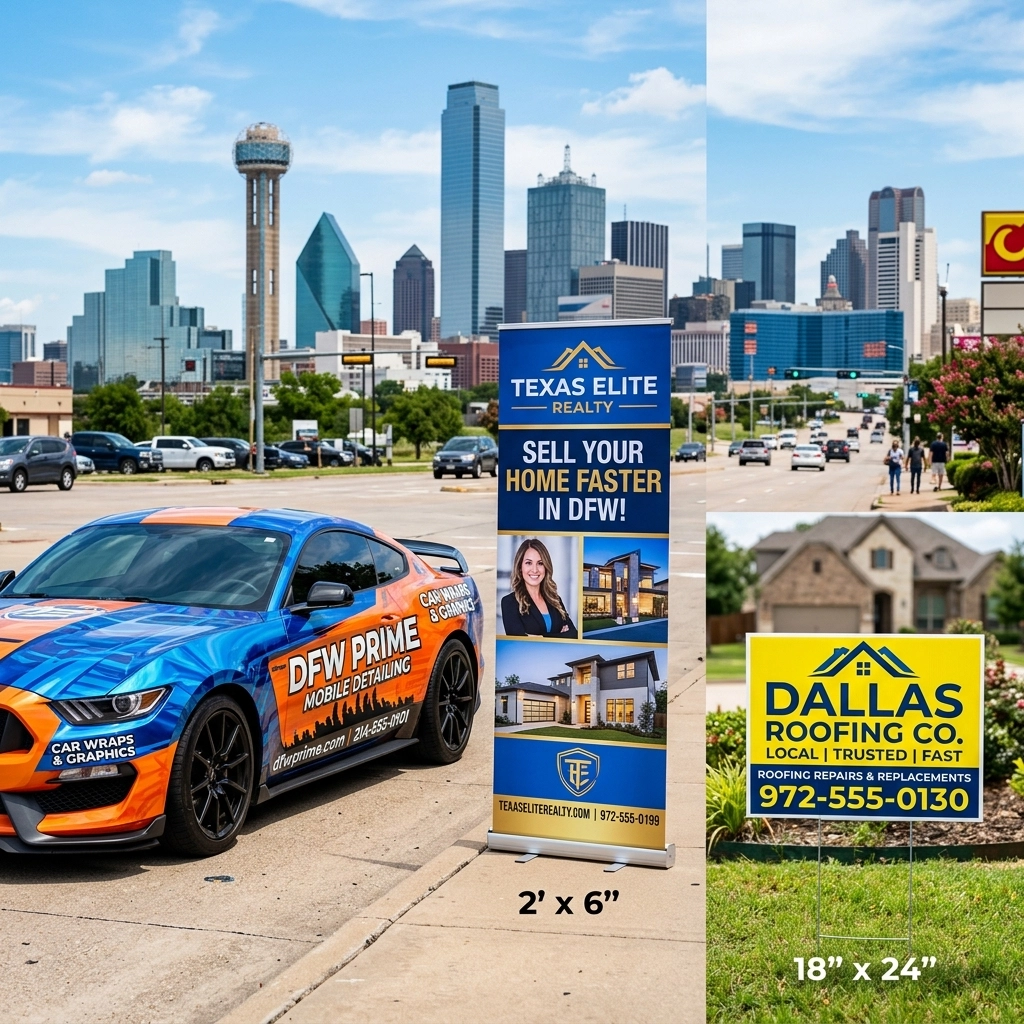 Car Wraps, Pop-Up Banners, and Yard Signs: 3 Local Branding Ideas to Outshine Your DFW Competition