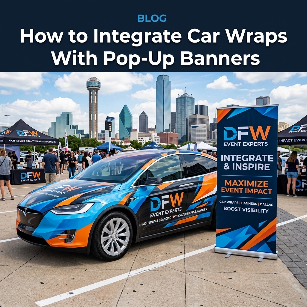 How to Integrate Car Wraps With Pop-Up Banners for High-Impact DFW Events