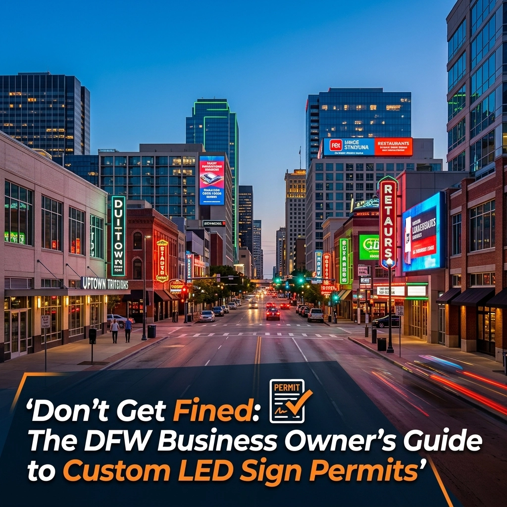 Don’t Get Fined: The DFW Business Owner’s Guide to Custom LED Sign Permits