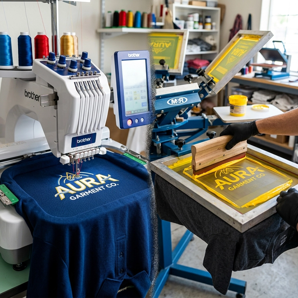Logo Embroidery vs. Screen Printing: Which is Right for Your Business?
